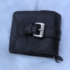 Brighton Dark Leather True Fold Wallet.
